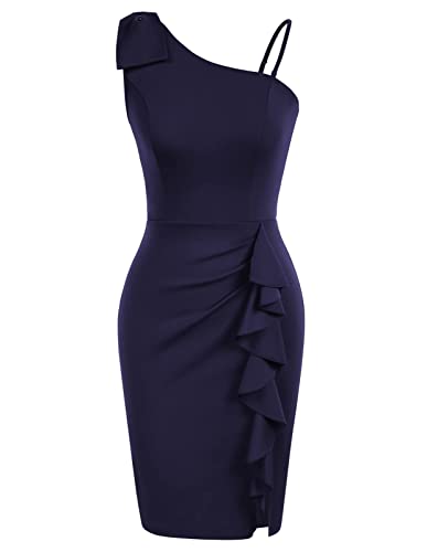 Belle Poque Damen Charmant Ärmellos Cocktailkleider für Tanzabend Winter Marineblau XXL 528A22-04 von Belle Poque