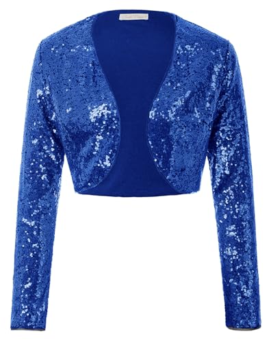 Belle Poque Damen Elegant Formal Pailletten Shrug Bolero Langarm Abend Party Shrugs von Belle Poque