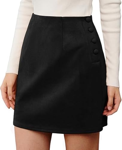 Belle Poque Damen Mini Rock Hohe Taille Gerade Röcke Wildleder Röcke mit Baumwolle von Belle Poque