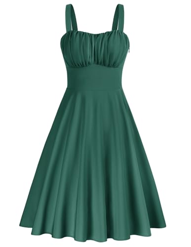 Belle Poque Damen ärmellos A-Linie Midi-Kleid Vintage leicht vielseitig Sweetheart Neck Kleid Strandkleid von Belle Poque