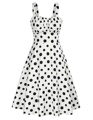 Belle Poque Hochzeit Gastkleider für Frauen Sommer Vintage Halter Polka Dot Kleid 380-16 M von Belle Poque