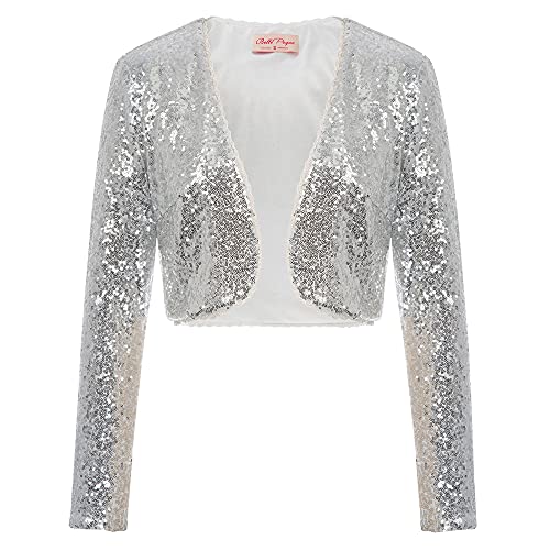 Belle Poque Shrugs für Ladies festlich Damen Bolero hülsen Pailletten Glitzer Elegante Bolero von Belle Poque