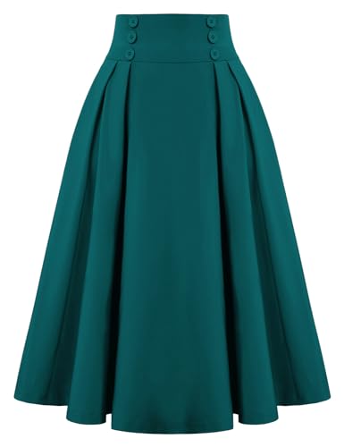 Belle Poque Sommer Leichter Rock Damen Basic Vielseitig Hohe Taille Midi Rock für Strand XL von Belle Poque