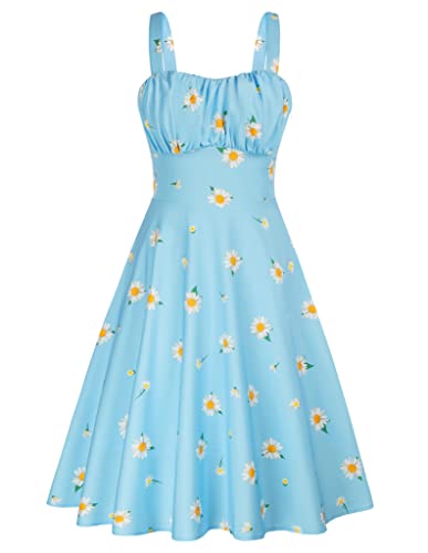Belle Poque Sommer-Strand-Swing-Kleid für Damen Mädchen Ärmelloses Neckholder-Kleid mit Herzausschnitt 380-13 M von Belle Poque