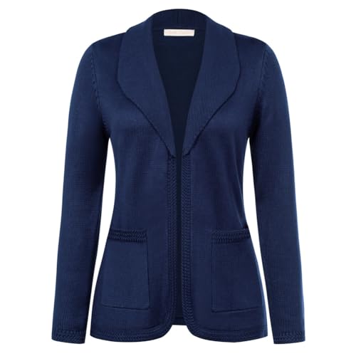 Damen Elegante Festlich Bolerojacke Solid Strickjacke Elegante Cardigan Marineblau M BP0777A23-02 von Belle Poque