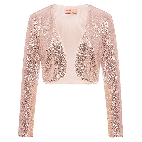 Damen Festliche Pailletten Bolero Mode Shrug von Belle Poque