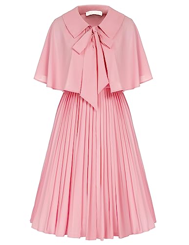 Belle Poque Damen Kleid Sommer Zweiteiler Elegant Spaghetti Kleid Chiffon Kleid Sommerkleid Faltenkleid Hochzeit Rosa M von Belle Poque