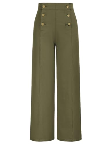 Damen Vintage Loose Fit Jeans Armeegrün XXL BP0699S23-06 von Belle Poque