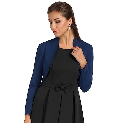 Fashion Bolero Damen Blazer Jäckchen Shrugs festlich Bolerojacke Schulterjacke Navyblau S BP788-4 von Belle Poque