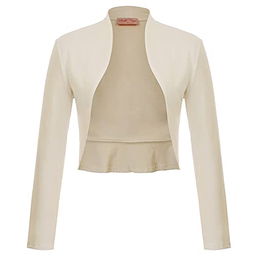 Festliche Bolero Damen Langarm Bolero Mode Shrug Dirnd Jacke Warme Mantel Warme Strickjacke von Belle Poque