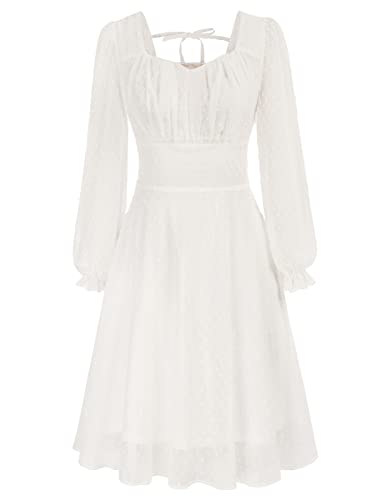 Retro A-Linie Weiß Cocktailkleider mit Herzausschnitte für Hochzeit Summer XL 585A22-02 von Belle Poque