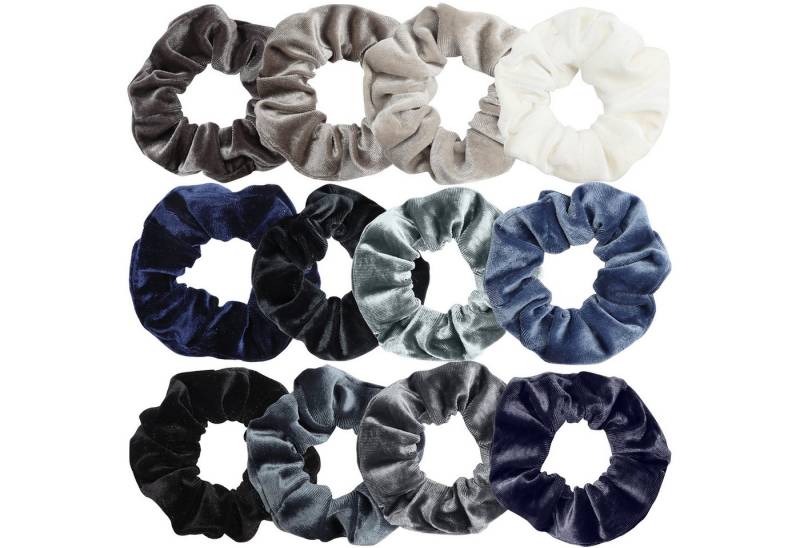 Belle Vous Haargummi 12 Stück Samt Haargummis - Trendige Scrunchies, 12-tlg., 12 Stück Samt Haargummis Scrunchies für Frauen von Belle Vous