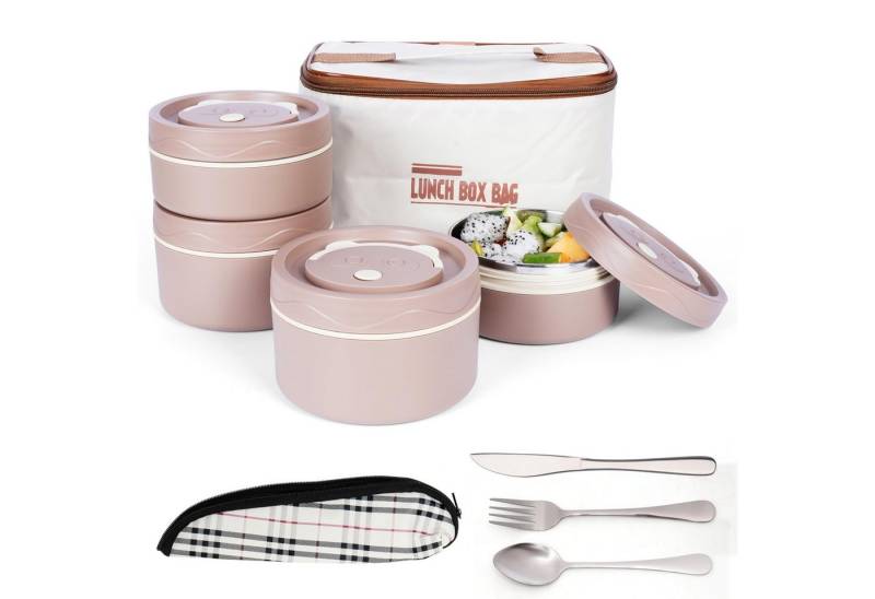 Belle Vous Kühlakku Belle Vous 5-teiliges tragbares isoliertes Lunchbox-Set mit Besteck - von Belle Vous
