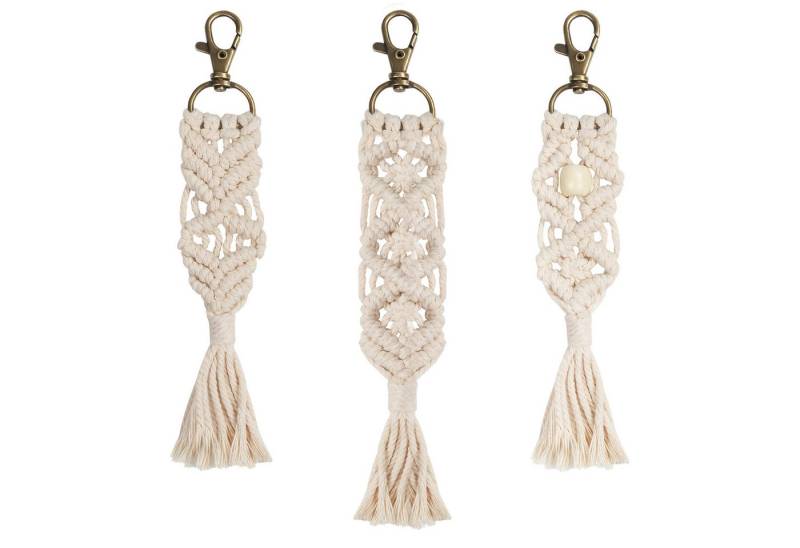 Belle Vous Schlüsselanhänger Handgemachte Mini Makramee Schlüsselanhänger im 3er Set (3-tlg) von Belle Vous