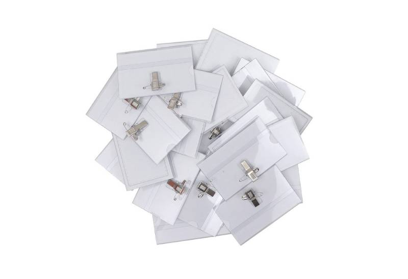 Belle Vous Schlüsselanhänger Namensschilder Befestigung (50er Set) 9x6cm PVC Kartenhalter (50-tlg) von Belle Vous