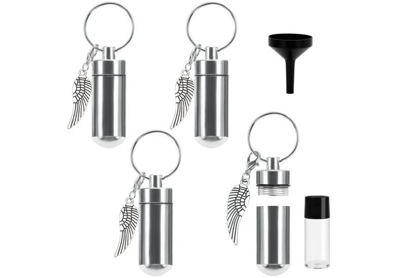 Belle Vous Schlüsselanhänger Silber Asche Anhänger - 4 Stück - 4,9 cm - Engelsflügel Anhänger (4-tlg) von Belle Vous