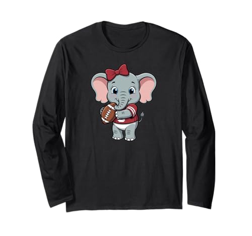 Alabama Baby Elephant with Cute Coquette Bow Langarmshirt von Belle and Bow Apparel