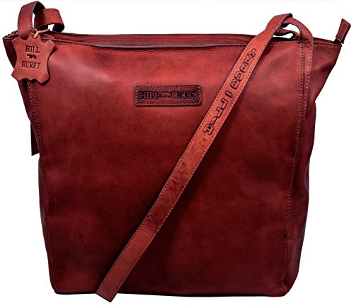 Damen Shopper | aus weichem hochwertigem Leder - Elegante Fashion Bag Beutel | Umhängetaschen Schulterbeutel - Abendtasche | Handtasche - Schultertasche (Rot) von BelleBay