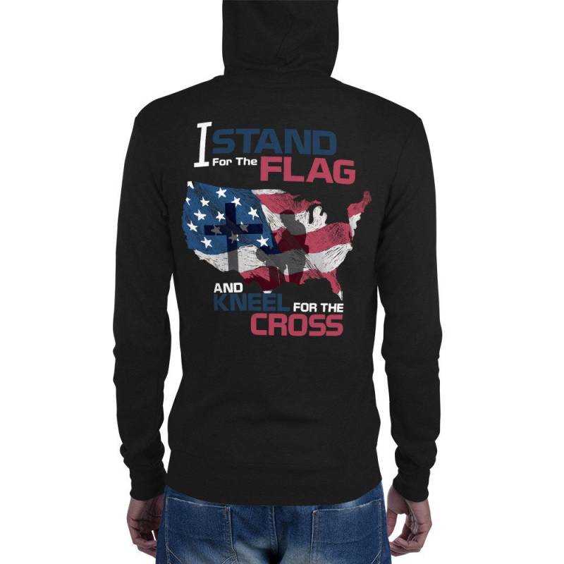 Ich Stehe Für Die Flagge Und Knien Das Kreuz Unisex Zip-Hoodie von BelleBerryStudio