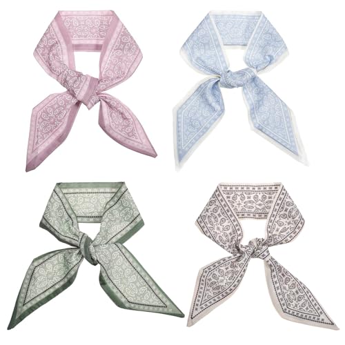 BelleFlair 4 PCS Haartuch Damen, Boho Bandana Kopftuch Zum Binden, Weiches Leichtes Halstuch Für Frauen, 90Cm Haarband Als Modisches Geschenkfertiges Accessoire BelleFlair 4 PCS Haartuch Damen, Boho Bandana Kopftuch Zum Binden, Weiches Leichtes Halstuch Für Frauen, 90Cm Haarband Als Modisches Geschenkfertiges Accessoire von BelleFlair