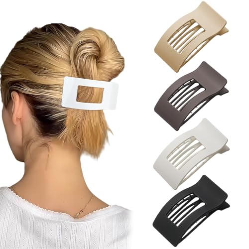 BelleFlair 4 Pcs Flache Haarklammern Matte, Französische Entenschnabel Haarspangen Damen, Krabbenclips Haare Dünnes, Flache Haarspangen Haarklammer Zubehör Benglatt Haarspange Rutschfester Griff BelleFlair 4 Pcs Flache Haarklammern Matte, Französische Entenschnabel Haarspangen Damen, Krabbenclips Haare Dünnes, Flache Haarspangen Haarklammer Zubehör Benglatt Haarspange Rutschfester Griff von BelleFlair