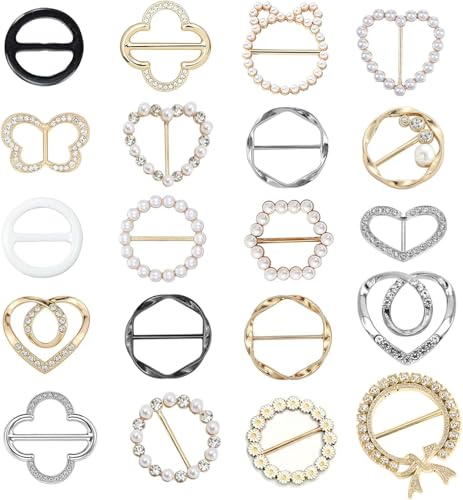 BelleVive 20 Stück Schalringe und -schieber für Schals, Schalringe, Clip-Anstecknadeln, T-Shirt-Krawattenclips für Damen, runder Taillenclip aus Metall in Gold und Silber, Schalschnalle BelleVive 20 Stück Schalringe und -schieber für Schals, Schalringe, Clip-Anstecknadeln, T-Shirt-Krawattenclips für Damen, runder Taillenclip aus Metall in Gold und Silber, Schalschnalle von BelleVive