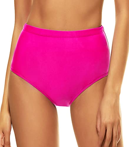 Bellecarrie Damen Bikini-Badehose mit hoher Taille, volle Abdeckung, Tankini, Badeanzughose, Tanzslip, hot pink, XX-Large von Bellecarrie