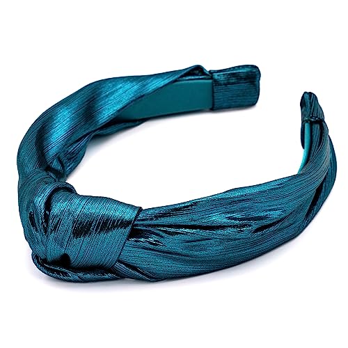 Bellefixe Geknotetes Stirnband für Damen | Bequemes Mode-Stirnband (Metallic Türkis) von Bellefixe