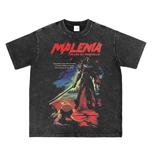 Bellelement Videospiel Grafik T-Shirt Spiel Charakter Vintage T-Shirt Spiel Fan Geschenk, Schwarz, M-L von Bellelement