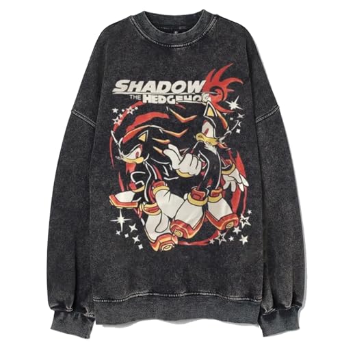 Bellelement Vintage Shadow The Hedgehog Sweatshirt Japanese Manga Shirt, Schwarz, X-Large-XX-Large Bellelement Vintage Shadow The Hedgehog Sweatshirt Japanese Manga Shirt, Schwarz, X-Large-XX-Large von Bellelement