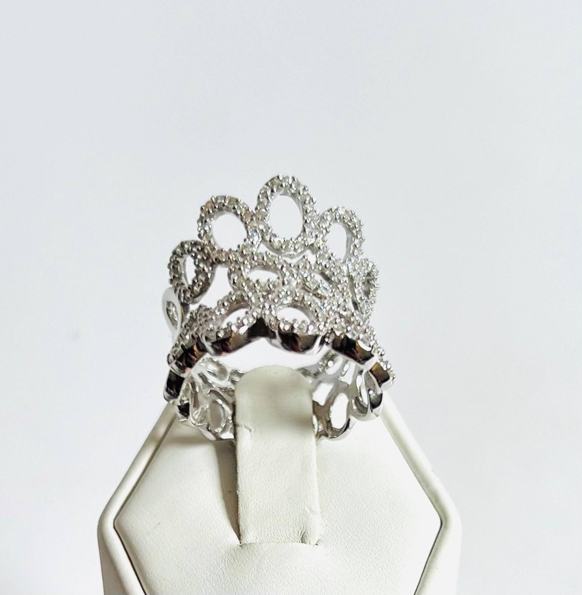 Spitze Design Band Cubic Zerconia Sterling Silber Ring von Bellephine