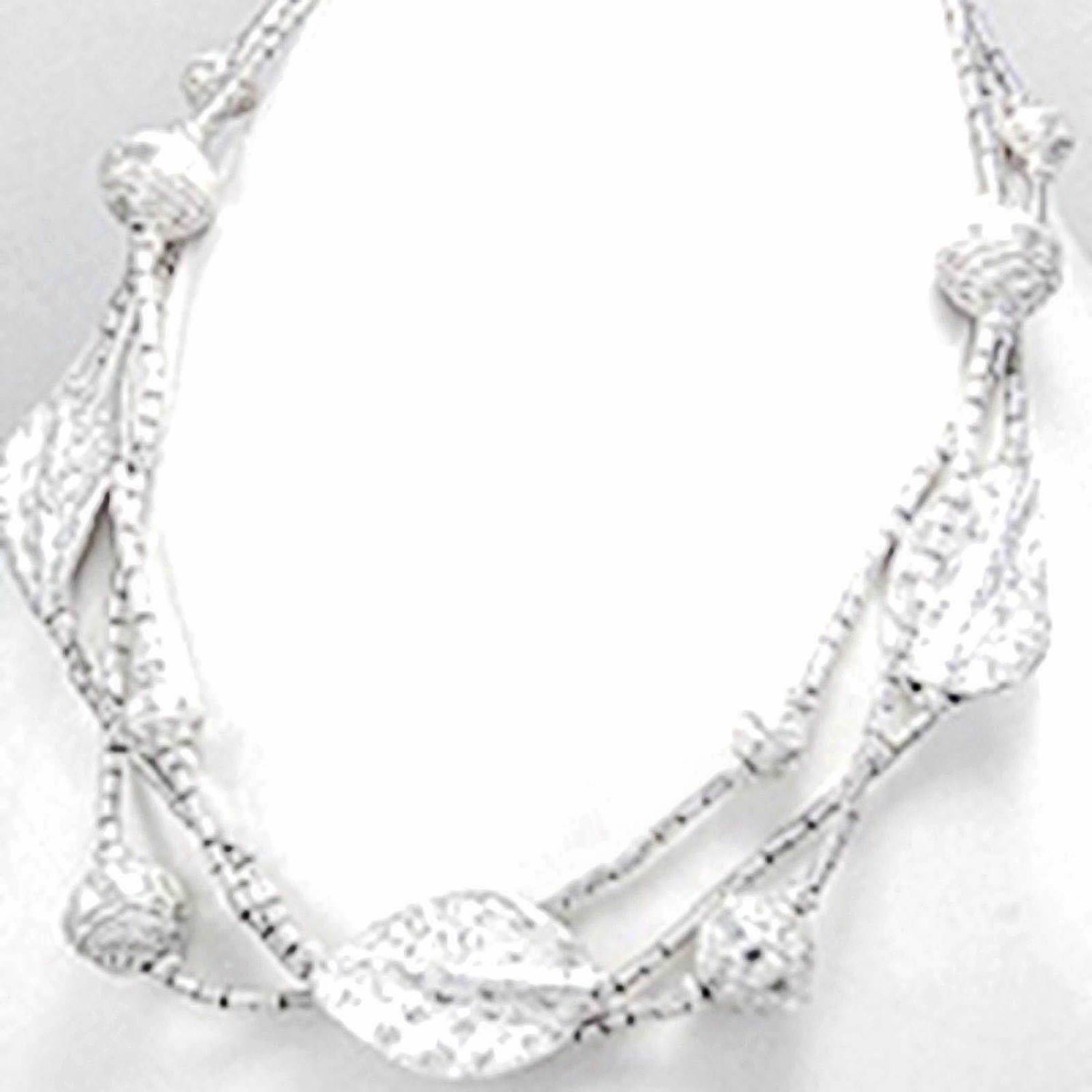 Sterling Silber Halskette, Chunky Multi Strands Blatt Design Halskette Von 47, 4 Gramm von Bellephine