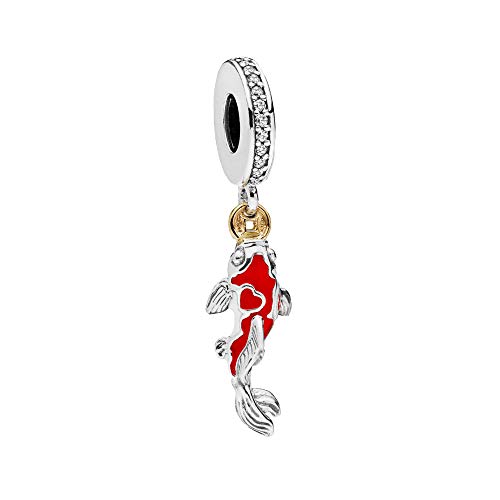 Bellestory Glücksbringer Karpfen-Charm, authentisches 925er-Sterlingsilber, Glücksfisch-Perlen, passend für europäische Armbänder, Metall Bellestory Glücksbringer Karpfen-Charm, authentisches 925er-Sterlingsilber, Glücksfisch-Perlen, passend für europäische Armbänder, Metall von Bellestory