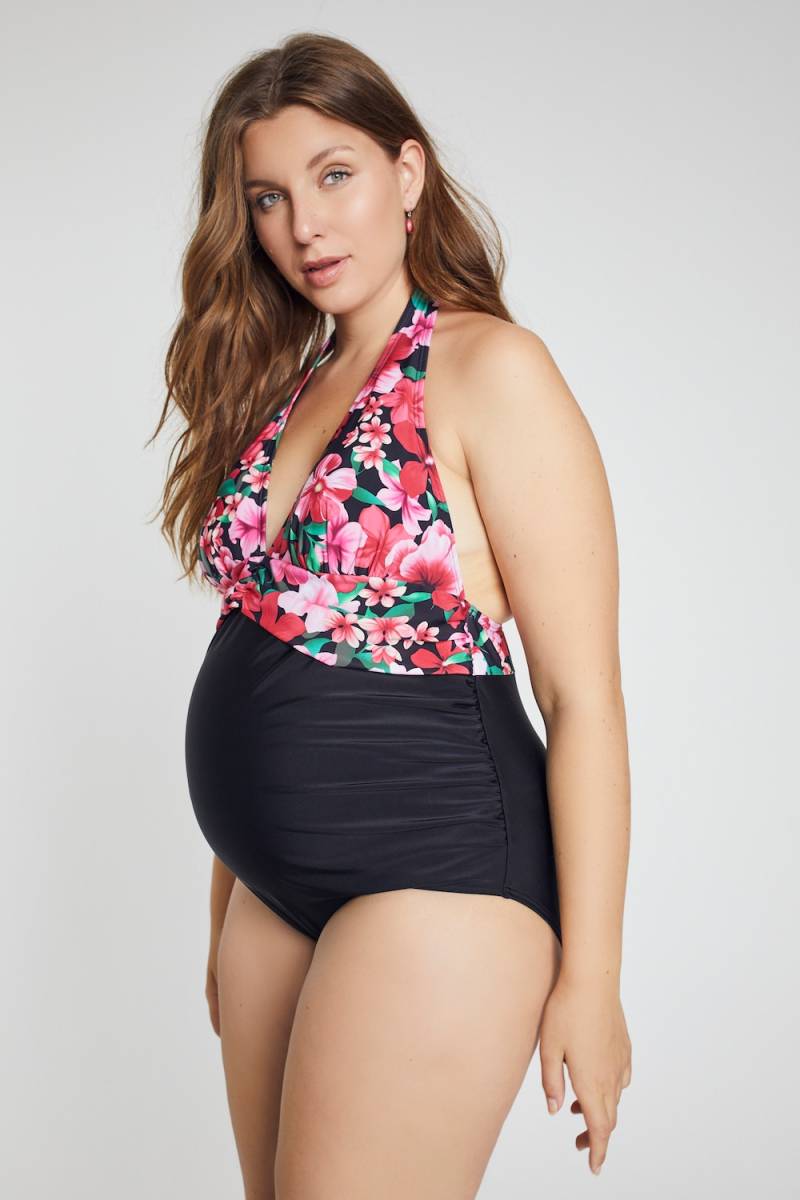 Große Größen Bellieva-Badeanzug, Damen, schwarz, Größe: 46, Synthetische Fasern/Elasthan, Ulla Popken von Bellieva