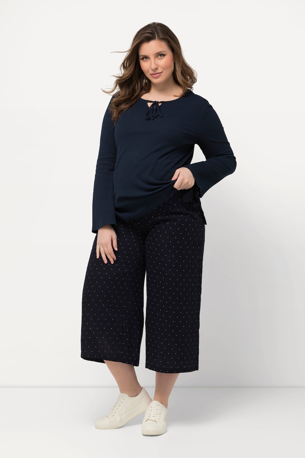 Große Größen Bellieva Culotte, Damen, blau, Größe: 48, Baumwolle, Ulla Popken von Bellieva