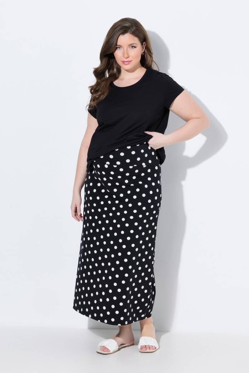 Große Größen Bellieva Jersey-Maxirock, Damen, schwarz, Größe: 62/64, Baumwolle, Ulla Popken von Bellieva