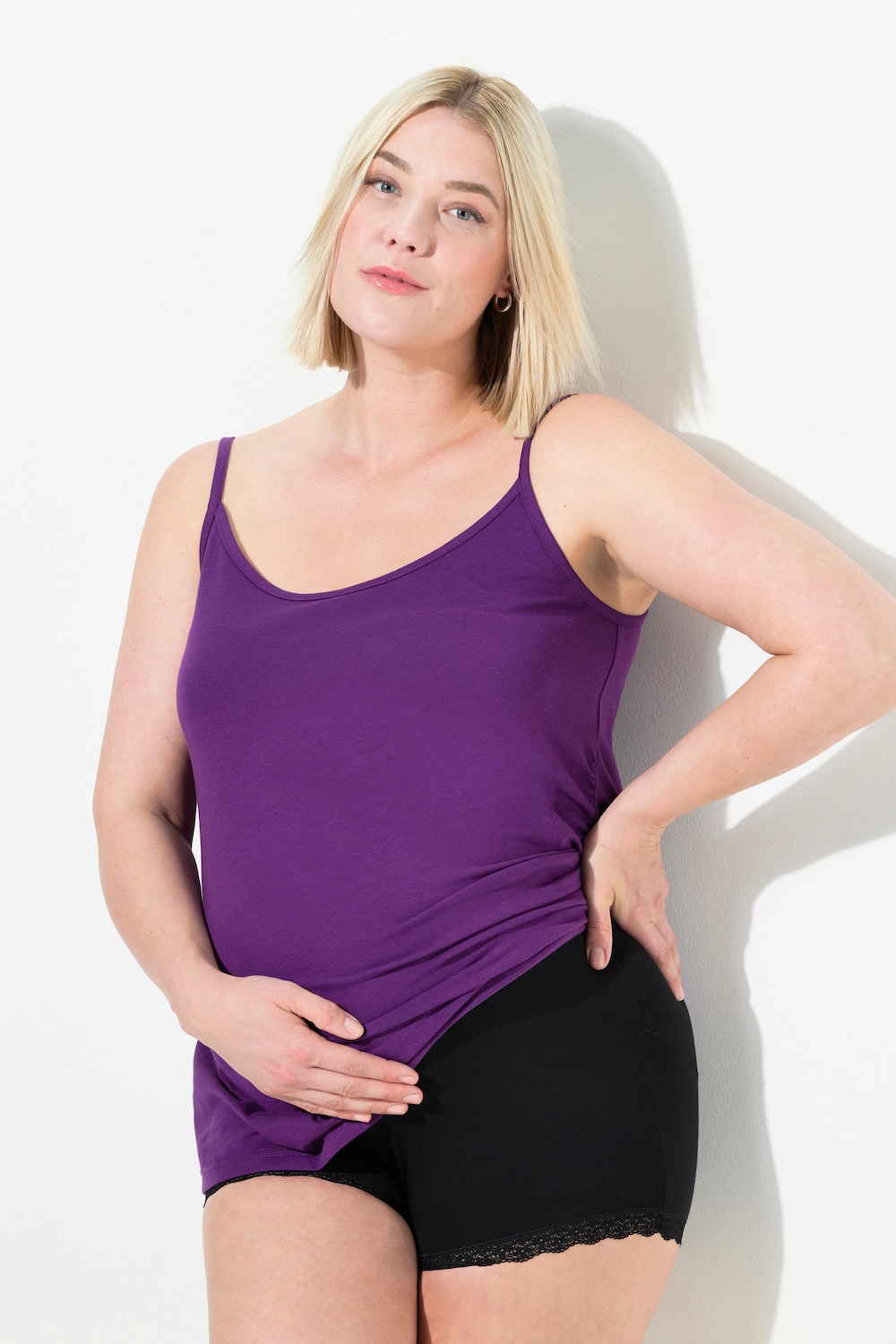 Große Größen Bellieva-Top, Damen, lila, Größe: 50/52, Baumwolle, Ulla Popken von Bellieva