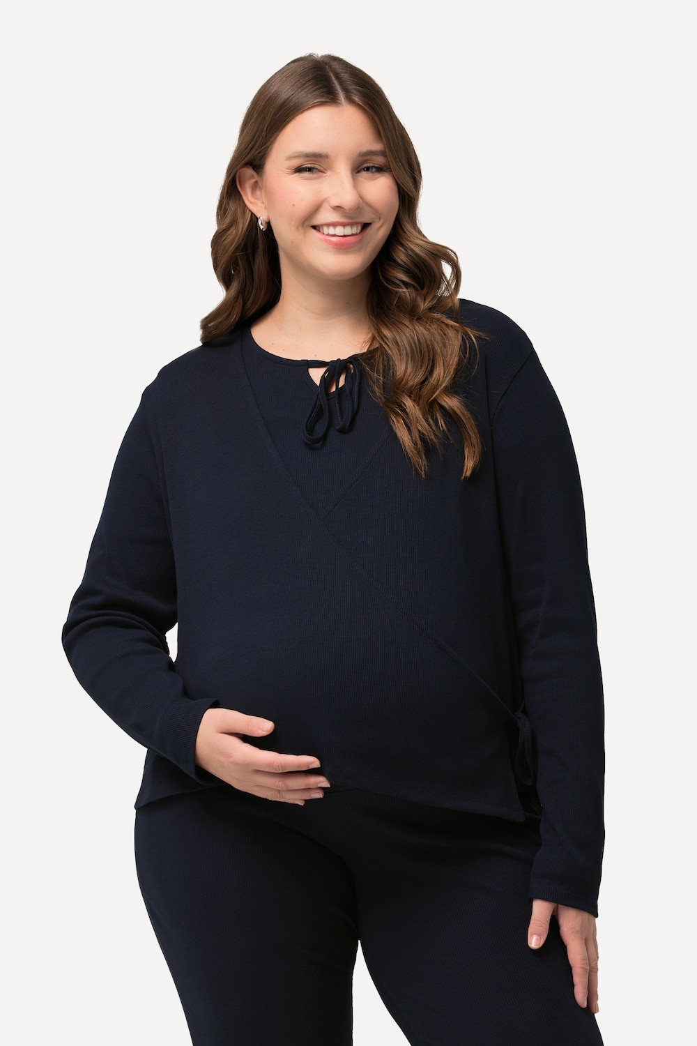 Große Größen Bellieva Wickeljacke, Damen, blau, Größe: 54/56, Baumwolle, Ulla Popken von Bellieva