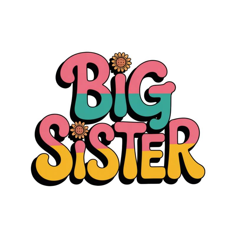Bügelbild Big Sister; Bügelmotiv Große Schwester von Belliperri