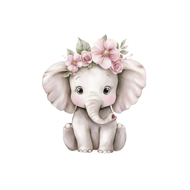 Bügelbild Elefant; Bügelmotiv Süßer Elefant Bügelbild Elefant; Bügelmotiv Süßer Elefant von Belliperri