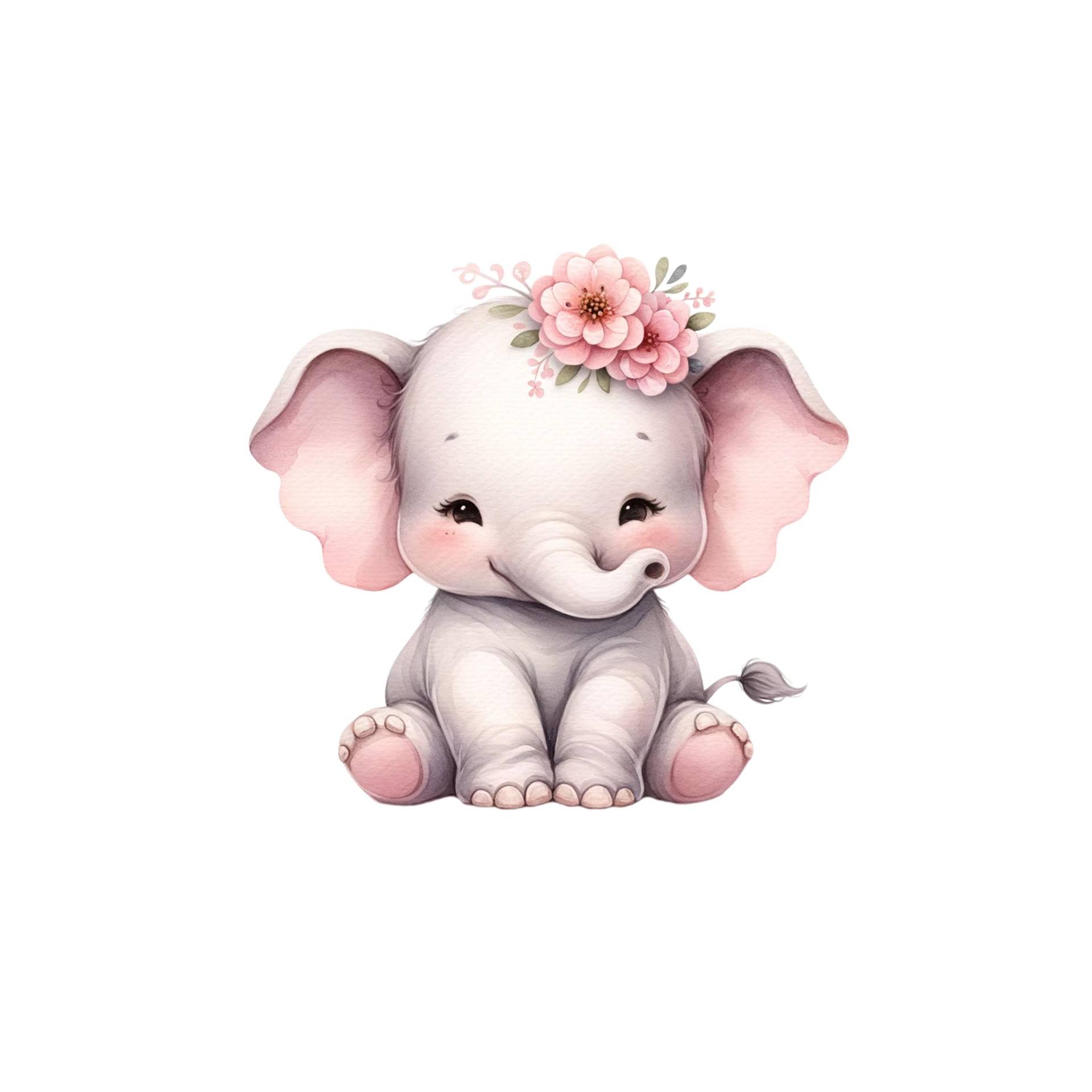 Bügelbild Elefant; Bügelmotiv Süßer Elefant Bügelbild Elefant; Bügelmotiv Süßer Elefant von Belliperri