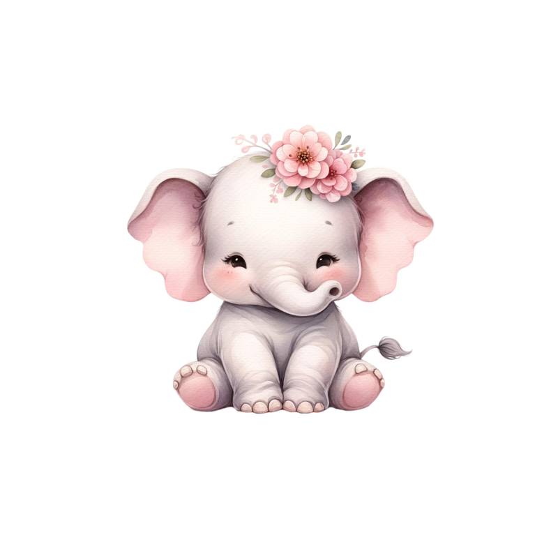 Bügelbild Elefant; Bügelmotiv Süßer Elefant von Belliperri