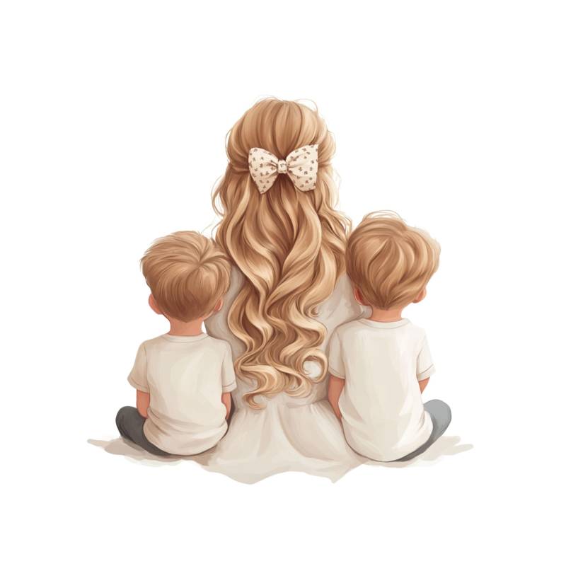 Bügelbild Mama Mit 2 Söhnen von Belliperri