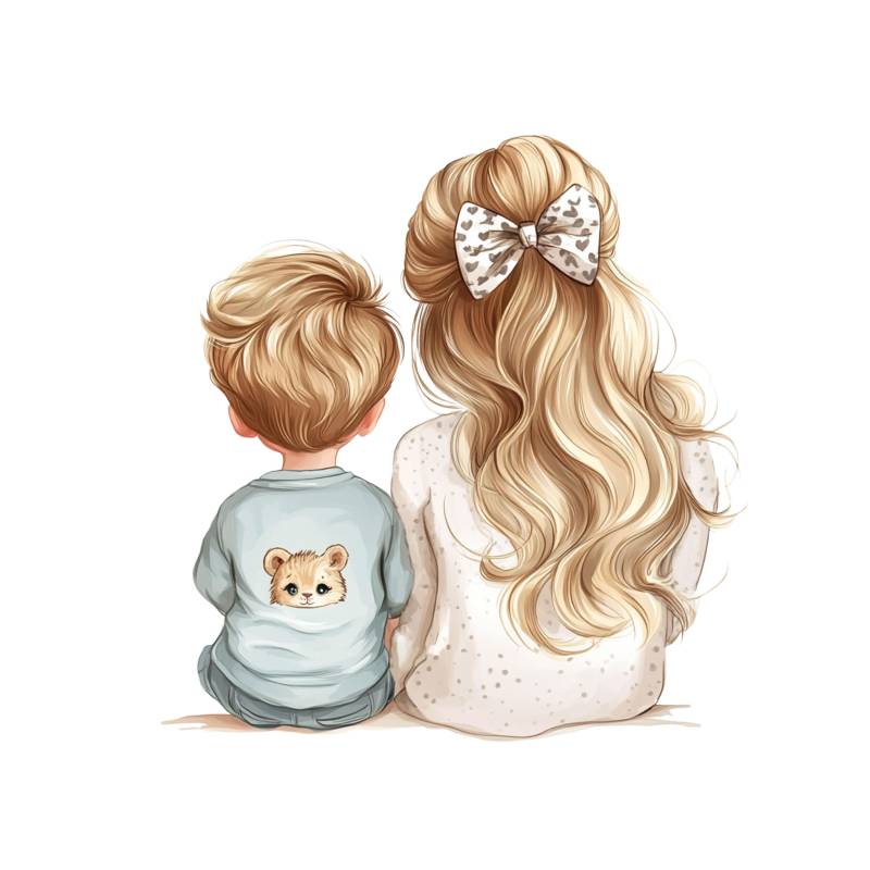 Bügelbild Mama Mit Sohn Bügelbild Mama Mit Sohn von Belliperri