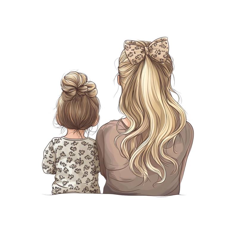 Bügelbild Mama Mit Tochter Blond Bügelbild Mama Mit Tochter Blond von Belliperri