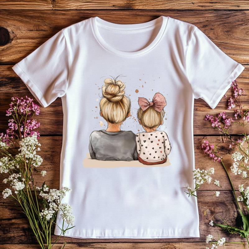 Bügelbild Mama Mit Tochter Blond Bügelbild Mama Mit Tochter Blond von Belliperri
