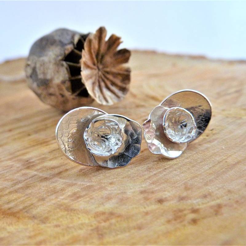 Mohnblumen Ohrstecker Handgefertigtes Sterlingsilber von Bellisful