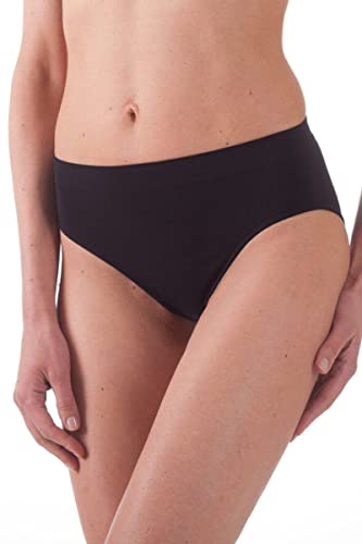 BELLISSIMA Damen-Slip aus elastischer Mikrofaser, Art. 014, 3 Stück, Größe und Farbe wählbar, Schwarz , L/XL von Bellissima