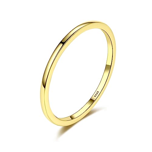 Bellitia Jewelry 14 Karat Vergoldete Ringe für Frauen Mädchen Stacking Ringe Stapelbar Dünne Gold Ringe Einfach Schlicht Band Ring, Minimalismus Schmuck von Bellitia Jewelry