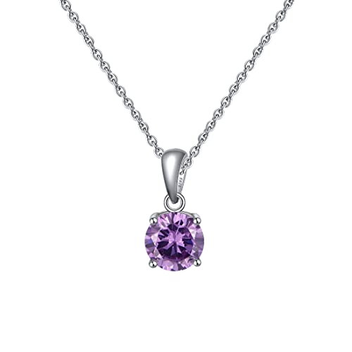 Bellitia Jewelry Alexandrit Halskette Damen Anhänger in 925 Sterling Silber, Juni Geburtsstein Geschenk für Mutter Damen Frau Mädchen Schmuck für Valentinstag Geburtstag von Bellitia Jewelry